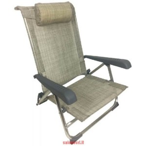SDRAIO SEDIA SPIAGGINA SUN ALLUMINIO E TEXTILINE 39X47XH24/77 MARE SPIAGGIA PISCINA