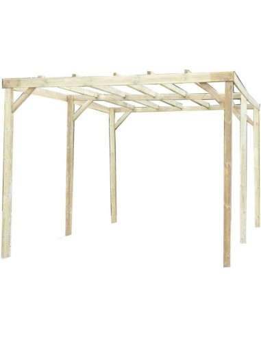 PERGOLA TETTOIA CARPORT FORESTA LEGNO IMPREGNATO CM 300X500