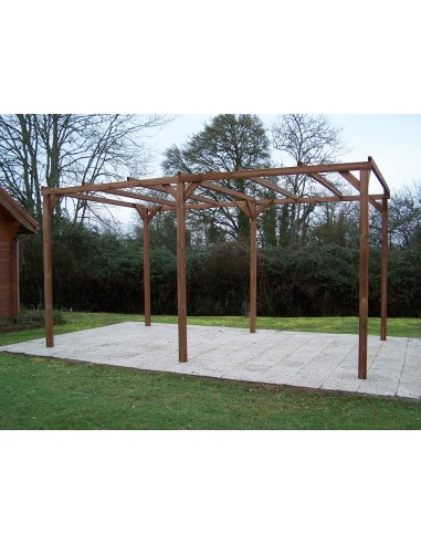 PERGOLA TETTOIA CARPORT FORESTA LEGNO TRATTATO ALTA TEMPERATURA CM 300X500