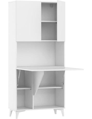 MOBILE SCRIVANIA COMPUTER LIBRERIA MEGAN H175x80x36cm BIANCO OPACO