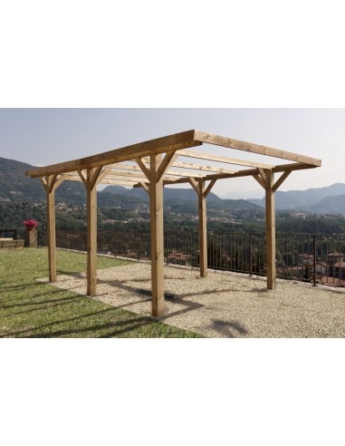Carport in legno di pino impregnato senza copertura 512x304x233h