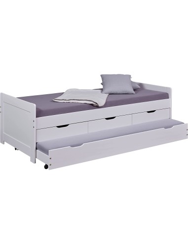 LETTO PER BAMBINI RAGAZZI 90X200 DESERT RAIN 3+1 CASSETTI cm98x63x205 BIANCO