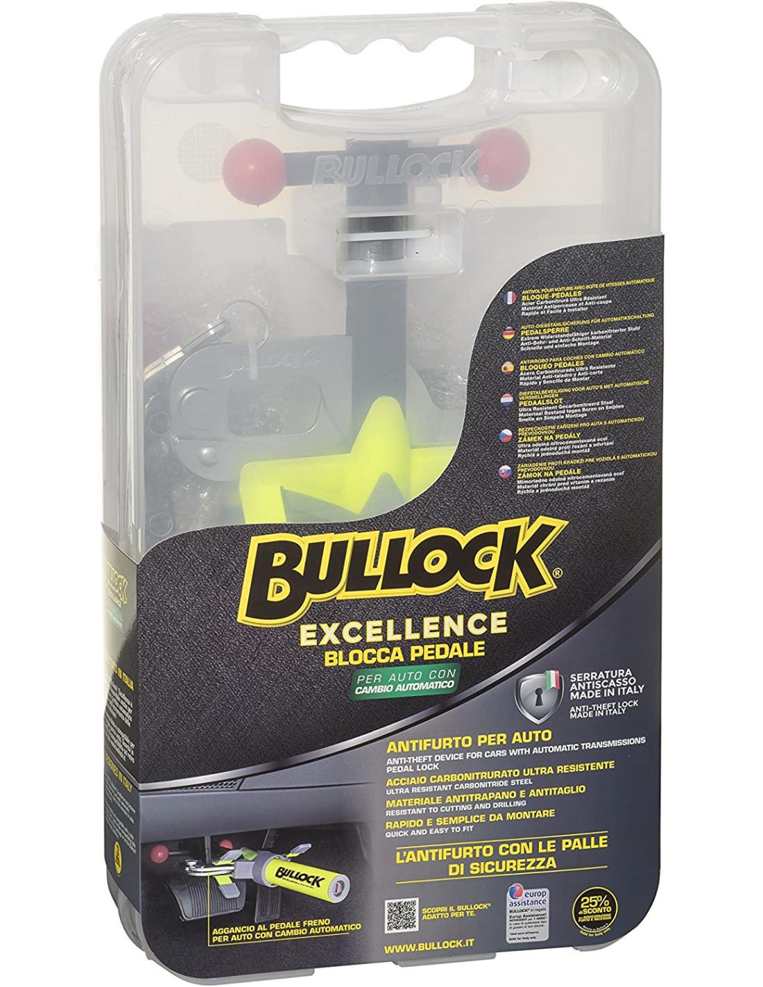 Antifurto Bullock Meccanico per Auto con Cambio Automatico, con Sistema Blocca  Pedale