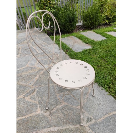 Sedia in acciaio 4 pz. mod. Sorrento crema opaco