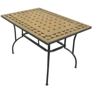 TAVOLO STILNOVO MOSAICO IN ACCIAIO DECORAZIONI AD INTARSIO 120X80X72H