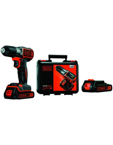 TRAPANO AVVITATORE 2 BATTERIE BLACK+DECKER 18V LITIO ASD184KB