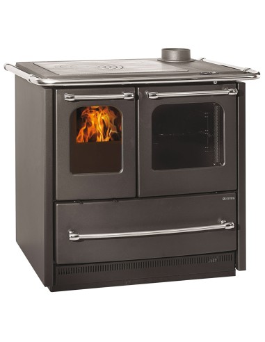 STUFA CUCINA A LEGNA 9,0 Kw SOVRANA EASY EVO 2.0 ANTRACITE 96x65xH85 cm