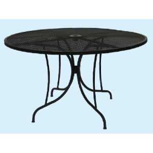 TAVOLO KIWI IN ACCIAIO PIANO GRIGLIATO FORO OMBRELLONE D.122X70H