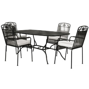 TAVOLO MANGO IN ACCIAIO PIANO GRIGLIATO FORO OMBRELLONE 151X97X72H