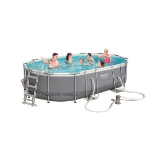 PISCINA COMPLETA OVALE TELAIO IN METALLO 488X305X107H BESTWAY 56448 POWER STEEL