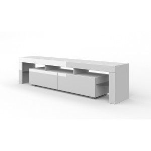 Mobile TV 190x45hx35 Cm Bianco opaco con 2 vani