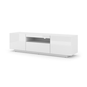 Mobile TV sospeso o a terra 150x42/36x37 Cm STAND AURA Bianco lucido