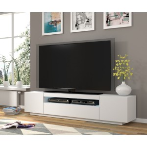 Mobile TV sospeso o a terra 200x42/36x37 Cm STAND AURA Bianco opaco