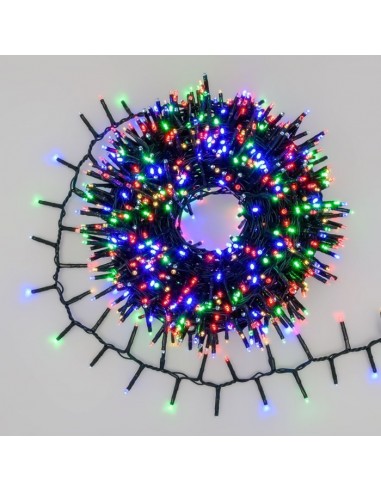 LUCI DI NATALE 100 LED MULTICOLOR + 8 GIOCHI LUCE PER ESTERNO