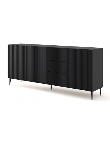 BIM FORNITURE mobile tv soggiorno RAVENNA cm 200x42x87H Nero opaco