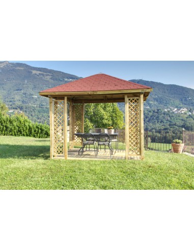 Gazebo Stromboli 345X345 Legno di Pino Massello impregnato in autoclave