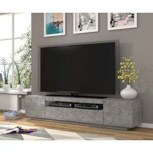 Mobile TV sospeso o a terra Led Incluso 200x42/36x37 Cm STAND AURA color Cemento