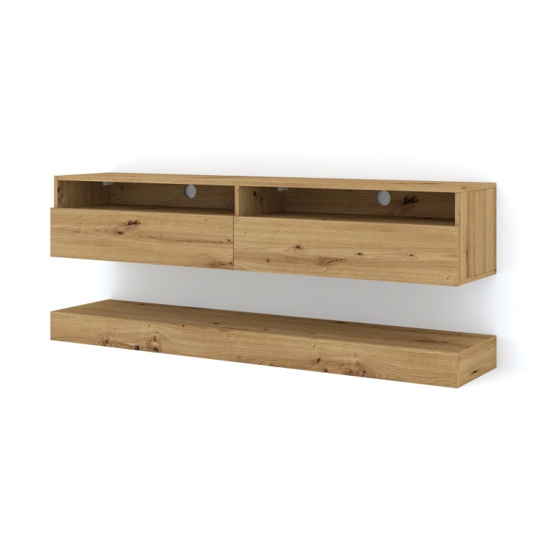 Mobile TV STAND DUO 160 sospeso e a terra colore Rovere Mobile TV STAND DUO 160 sospeso e a terra colore Rovere