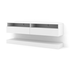 Mobile TV STAND DUO 160 sospeso e a terra colore Bianco opaco