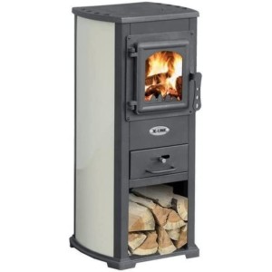 STUFA A LEGNA 5,3 Kw KARMA BEIGE 40x46xH90 cm