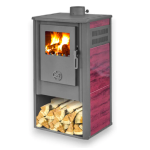STUFA A LEGNA  KURSAL DE LUXE ROSSO 49x46xH93 cm. 9Kw