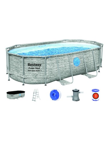 Piscina Bestway 56714 Con Oblò Swim Vista Ovale 427x250x100 cm