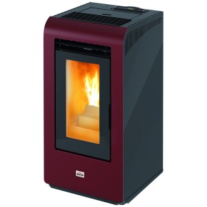 STUFA A PELLET 9,05 QUEENPLUS HE10 BORDEAUX CANALIZZATA 44x46xH96 CM