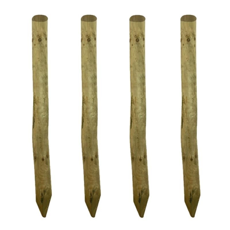 PALO TONDO A PUNTA PZ.4 PER RECINZIONI E STACCIONATE CM.10X200H IN LEGNO DI PINO IMPREGNATO PALO TONDO A PUNTA PZ.4 PER RECINZIONI E STACCIONATE CM.10X200H IN LEGNO DI PINO IMPREGNATO