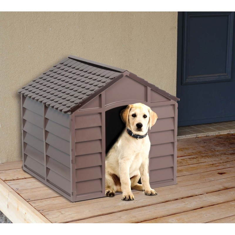 CUCCIA PER CANI CANE IN PVC MARRONE 71X71X68H CUCCIA PER CANI CANE IN PVC MARRONE 71X71X68H