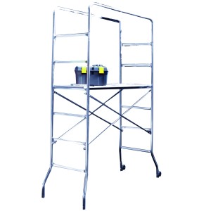 Trabattello Brixo H.218 smontabile in acciaio zincato con ruote, 120 kg