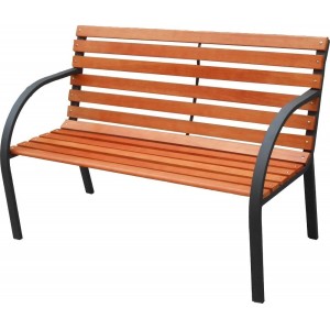 PANCHINA VIALE IN ACCIAIO E LEGNO 122X64X80H ARREDO GIARDINO