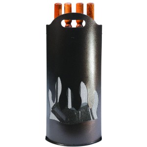 SET ATTREZZATURA CAMINO PANEL IN FERRO BATTUTO VERNICIATO A POLVERE 4 PEZZI -662