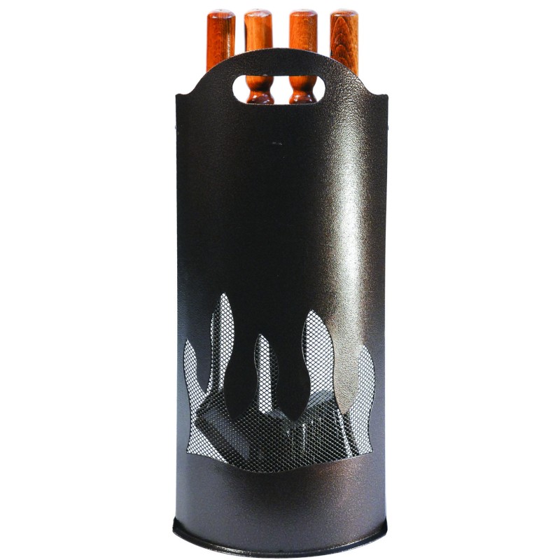 SET ATTREZZATURA CAMINO PANEL IN FERRO BATTUTO VERNICIATO A POLVERE 4 PEZZI -662 SET ATTREZZATURA CAMINO PANEL IN FERRO BATTUTO VERNICIATO A POLVERE 4 PEZZI -662