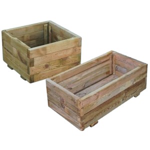 FIORIERA A CASSETTA IN LEGNO TRATTATO CM.40X80X26H