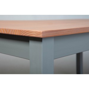 TAVOLO DA PRANZO LUZERNA 160x90x75 CM PINO MASSELLO VERNICIATO AD ACQUA GRIGIO E MARRONE SEPPIA