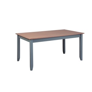 TAVOLO DA PRANZO LUZERNA 160x90x75 CM PINO MASSELLO VERNICIATO AD ACQUA GRIGIO E MARRONE SEPPIA