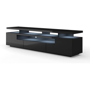 Mobile TV EVA con LED integrato 195x42x51H Cm struttura nero opaco frontali nero lucido
