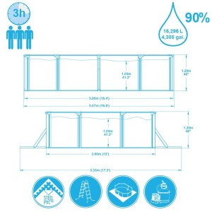 Bestway Hydrium 56586 Piscina Ovale 500x 360x120 cm