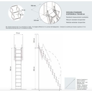 Scari PAL30070100 Scala Retrattile, Zincato, 70 X 100 Cm