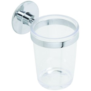PORTASPAZZOLINO  IN ACCIAIO CROMATO E ABS LINEA IDEA - 285034B