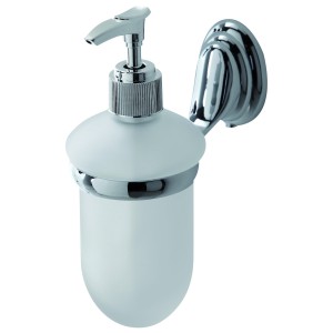 PORTADISPENSER SAPONE LIQUIDO IN ACCIAIO/VETRO SATINATO LINEA FACILE - 091008B