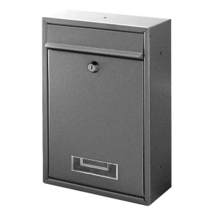 CASSETTA POSTALE BRIXO DOMUS IN ACCIAIO COLORE GRIGIO L22xP9xH33 cm