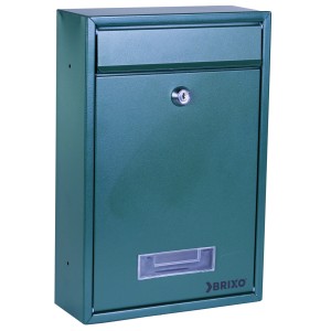 CASSETTA POSTALE BRIXO DOMUS IN ACCIAIO COLORE VERDE L22xP9xH33 cm
