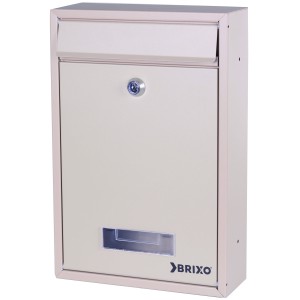CASSETTA POSTALE BRIXO DOMUS IN ACCIAIO COLORE AVORIO L22xP9xH33 cm