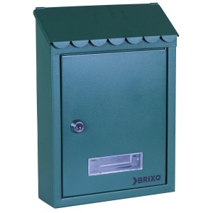 CASSETTA POSTALE BRIXO POPULAR IN LAMIERA COLORE VERDE CON TETTO L21xP7xH30 cm