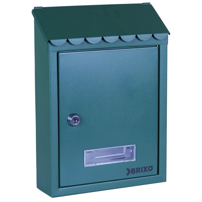 CASSETTA POSTALE BRIXO POPULAR IN LAMIERA COLORE VERDE CON TETTO L21xP7xH30 cm CASSETTA POSTALE BRIXO POPULAR IN LAMIERA COLORE VERDE CON TETTO L21xP7xH30 cm