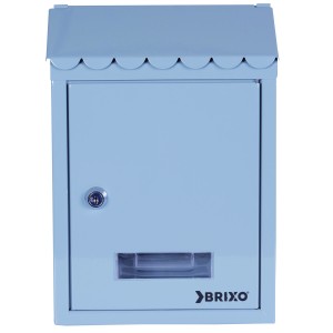 CASSETTA POSTALE BRIXO POPULAR IN LAMIERA COLORE GRIGIO CON TETTO L21xP7xH30 cm