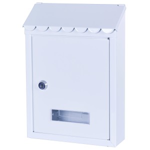 CASSETTA POSTALE BRIXO POPULAR IN LAMIERA COLORE BIANCO CON TETTO L21xP7xH30 cm