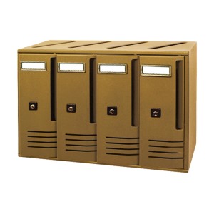 CASSETTA POSTALE CONDOMINIO MOD. CUBO IN ALLUMINIO COLOR BRONZO 4 POSTI