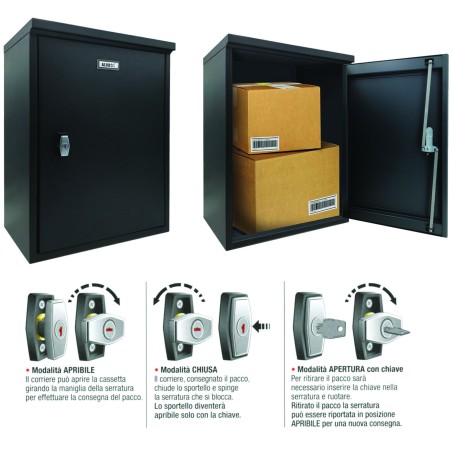 CASSETTA PORTAPACCHI PACCOBOX XL PER ESTERNI IN LAMIERA COLOR GRIGIO ANTRACITE